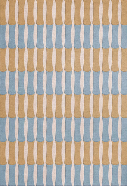 ALICE CRAWLEY x LAYERED Bamboo Forest Wool Rug Azure Blue